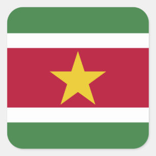 Sticker Carré Drapeau surinamais, Drapeau surinamais