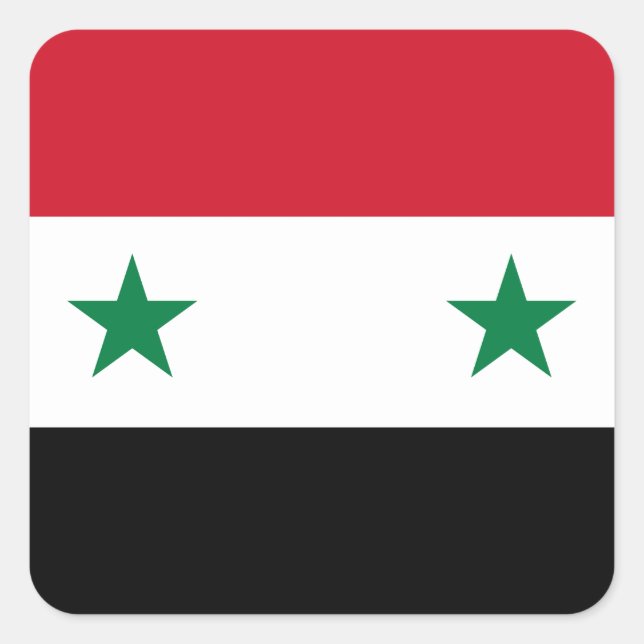 Sticker Carré Drapeau syrien (Devant)