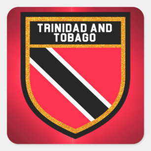 Sticker Carré Drapeau Trinité-Et-Tobago