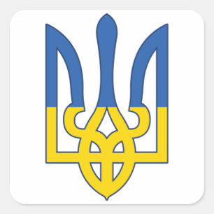 Sticker Carré drapeau ukrainien, Fierté du pays, drapeau ukraini