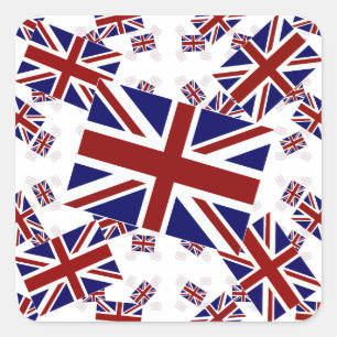 Sticker Carré Drapeau Union Jack du Royaume-Uni en calques Askew
