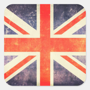 Sticker Carré Drapeau Union Jack vintage