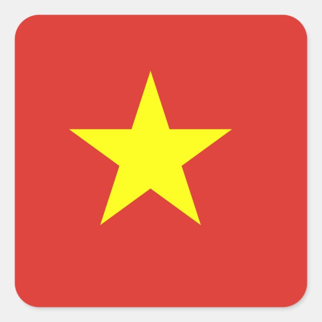 Sticker Carré Drapeau vietnamien (Devant)