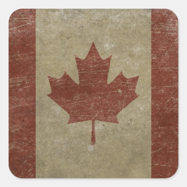 Sticker Carré Drapeau vintage Canada (Devant)