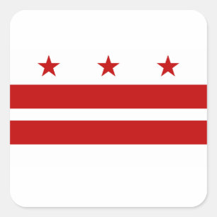Sticker Carré Drapeau Washington DC