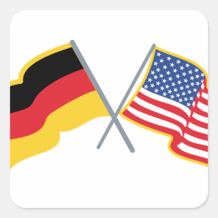 Sticker Carré Drapeaux américains allemands