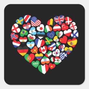 Sticker Carré Drapeaux des pays du pavillon international