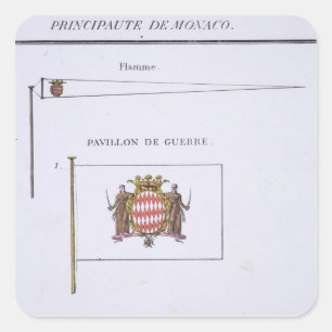 Sticker Carré Drapeaux du Monaco, d'un livre français des