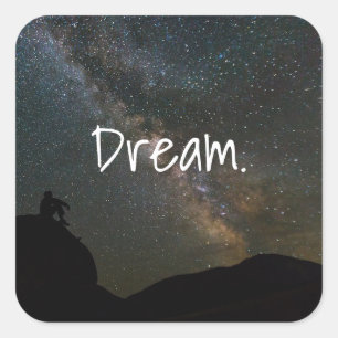 Sticker Carré Dream texte personnalisé Big Galaxy Stars & Space 