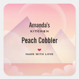 Sticker Carré Dreamy Pastel Mountain Paysage Cuisine