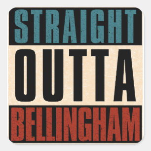 Sticker Carré Droit devant Bellingham Washington WA
