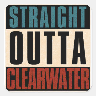 Sticker Carré Droit devant Clearwater Floride FL