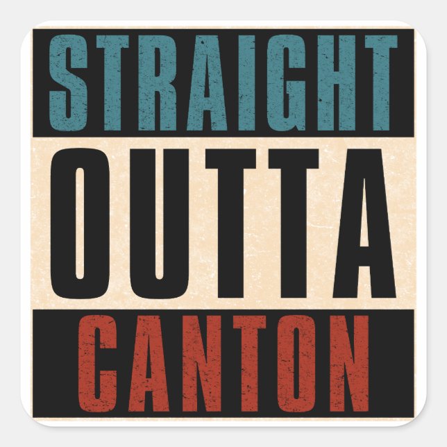 Sticker Carré Droit devant le canton Ohio OH (Devant)