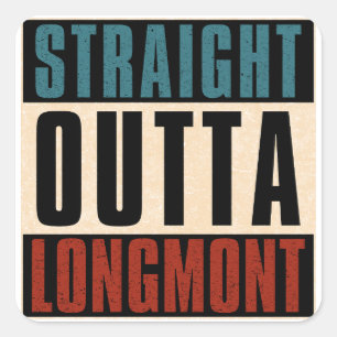 Sticker Carré Droit devant Longmont Colorado CO