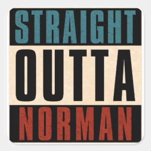 Sticker Carré Droit devant Norman Oklahoma OK