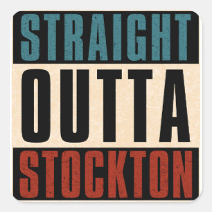 Sticker Carré Droit devant Stockton California CA