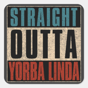 Sticker Carré Droit devant Yorba Linda Californie CA