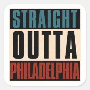 Sticker Carré Droite en direction de Philadelphie Pennsylvanie P