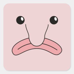 Sticker Carré Drôle Blobfish Funny Animaux Blobfish Costume Squa