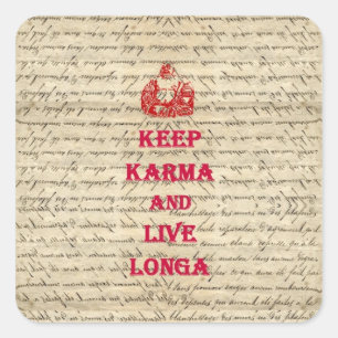 Sticker Carré Drôle Bouddha disant