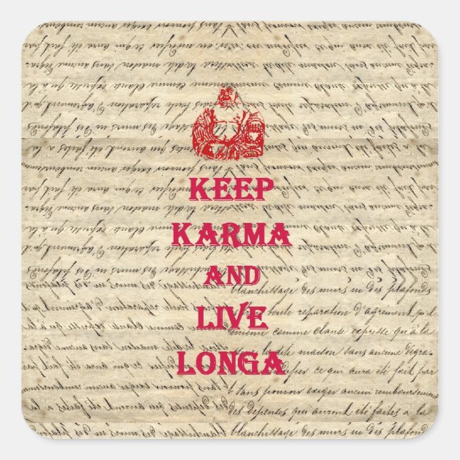 Sticker Carré Drôle Bouddha disant (Devant)