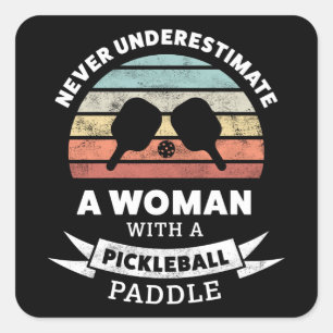 Sticker Carré Drôle cadeau Pickleball Paddle pour grand-mère