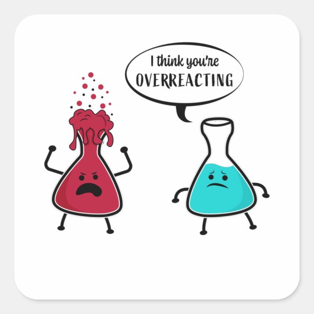Sticker Carré Drôle cadeau pour enseignant en chimie (Devant)