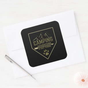 Sticker Carré Drôle camper de camping dit pour les campeurs
