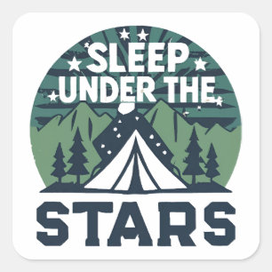 Sticker Carré Drôle de dire de camping