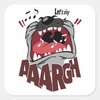 Sticker Carré Drôle dessin animé