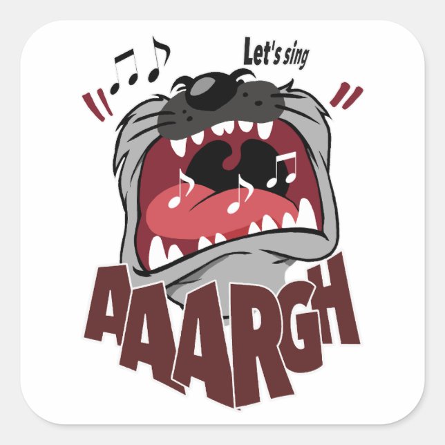 Sticker Carré Drôle dessin animé (Devant)