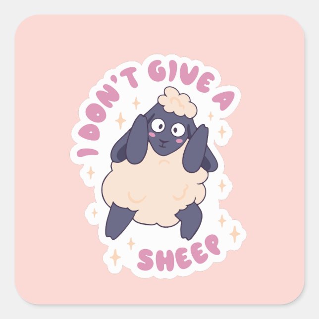 Sticker Carré Drôle je ne donne pas un mouton (Devant)