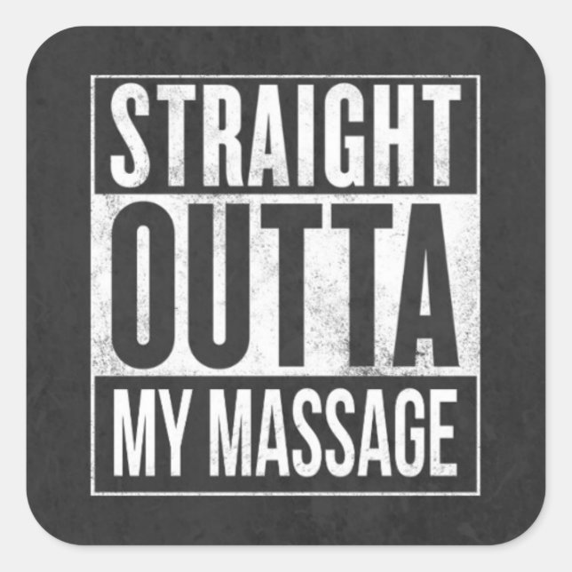 Sticker Carré Drôle Massage Thérapie Cadeau Client (Devant)