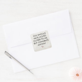 Sticker Carré Drôle Ménage et Déménagement Cadeaux