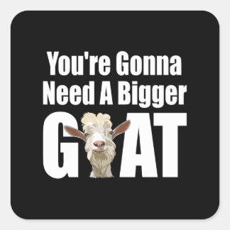 Sticker Carré Drôle plus grande chèvre sur Arrière - plan noir