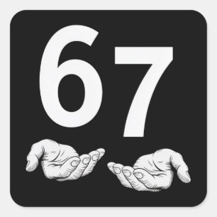 Sticker Carré Drôle Six Sept 6 7 Mème Génération Alpha Argot 6 7