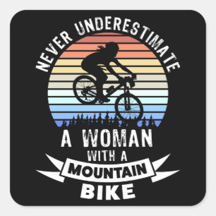 Sticker Carré Drôle VTT cadeau pour femmes