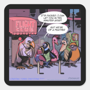 Sticker Carré Drôles d'oiseaux de même plumage