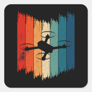 Sticker Carré Drones rétro Drones Vintages