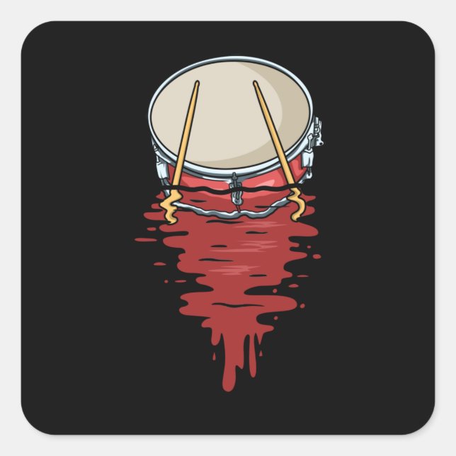 Sticker Carré Drummer Cadeaux Hommes Drumming Cadeaux Percussion (Devant)