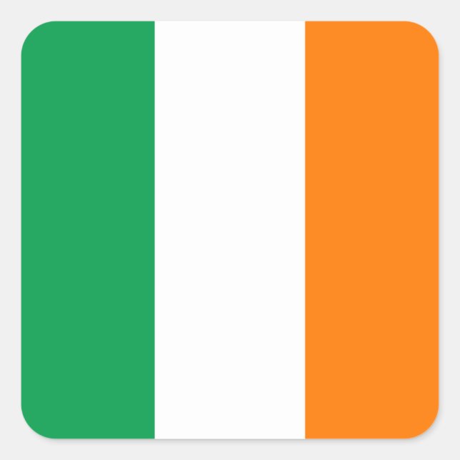 Sticker Carré du drapeau de l'Irlande (Devant)