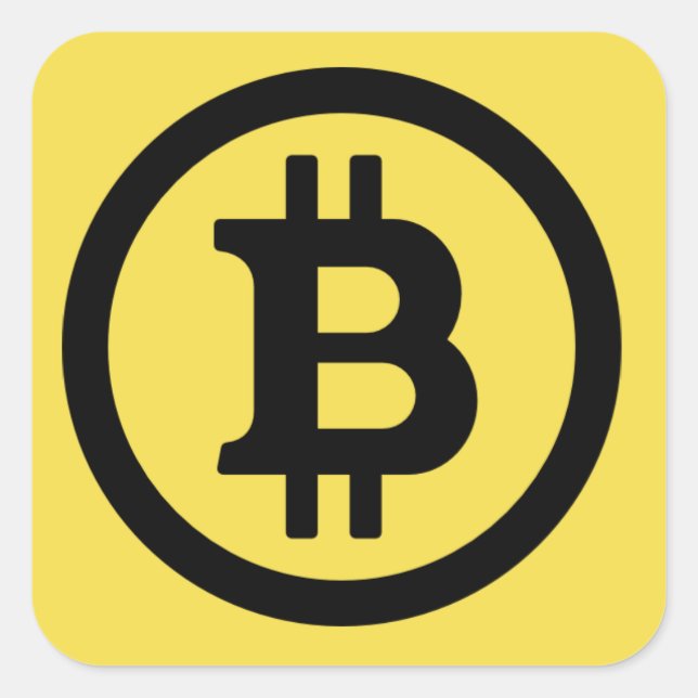 Sticker Carré du logo Bitcoin (Devant)