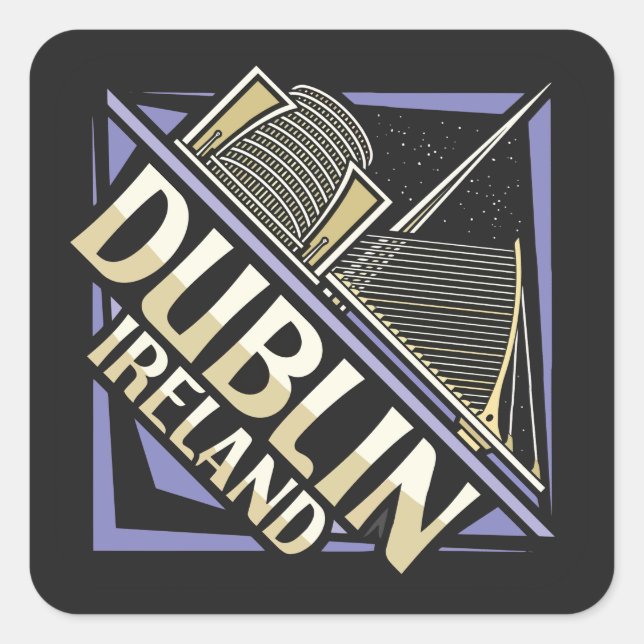 Sticker Carré Dublin Irlande (Devant)