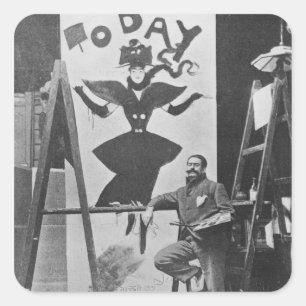 Sticker Carré Dudley Hardy peint une affiche