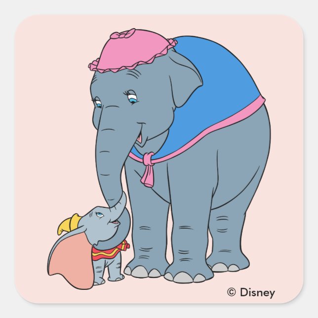 Sticker Carré Dumbo et sa mère (Devant)