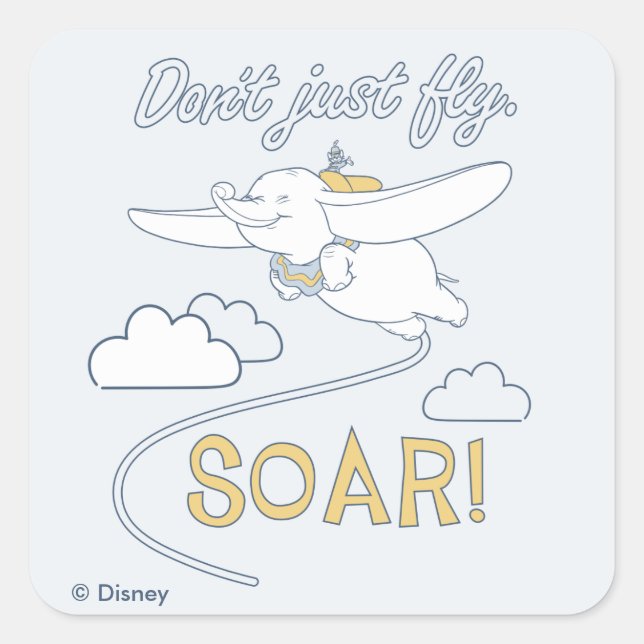 Sticker Carré Dumbo| Ne vole pas. SOL (Devant)