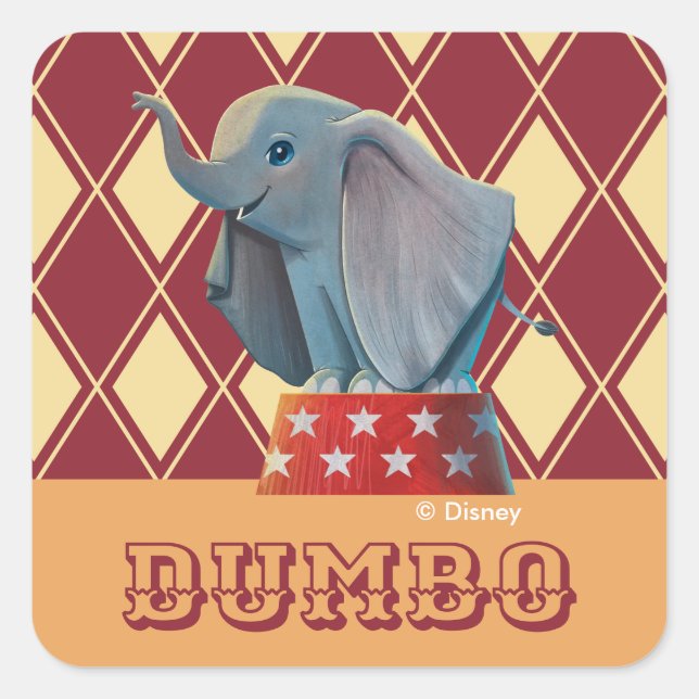 Sticker Carré Dumbo| Podium Smiling Atop Circus (Devant)