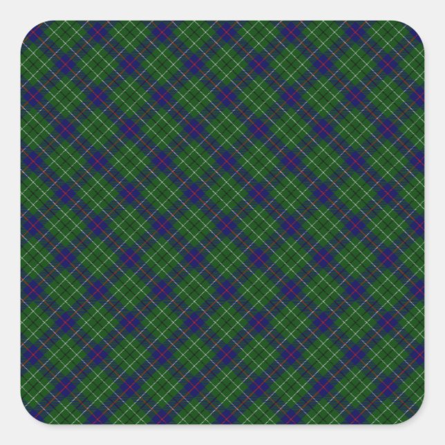 Sticker Carré Duncan Clan Tartan Designed (Devant)
