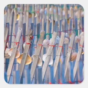 Sticker Carré Dune Fence décorée par le coquillage