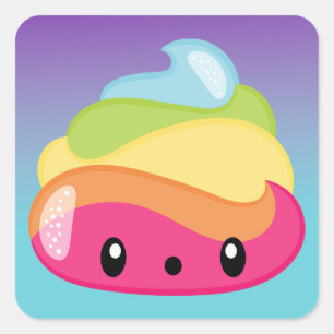 Sticker Carré Dunette d'Emoji Raimbow !